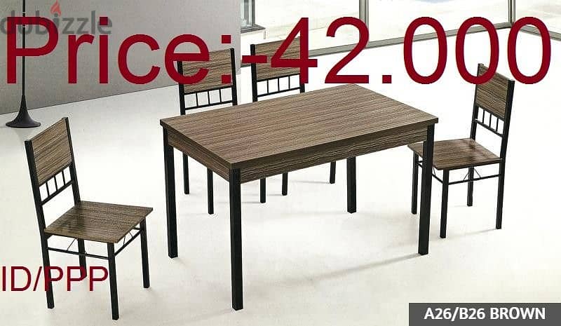 dining Table Steel wooden 1+4 1