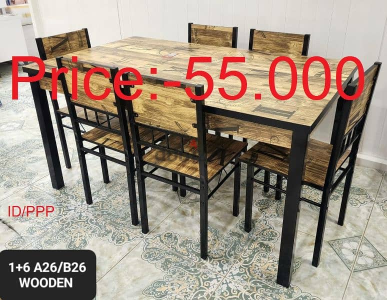 dining Table Steel wooden 1+4 2