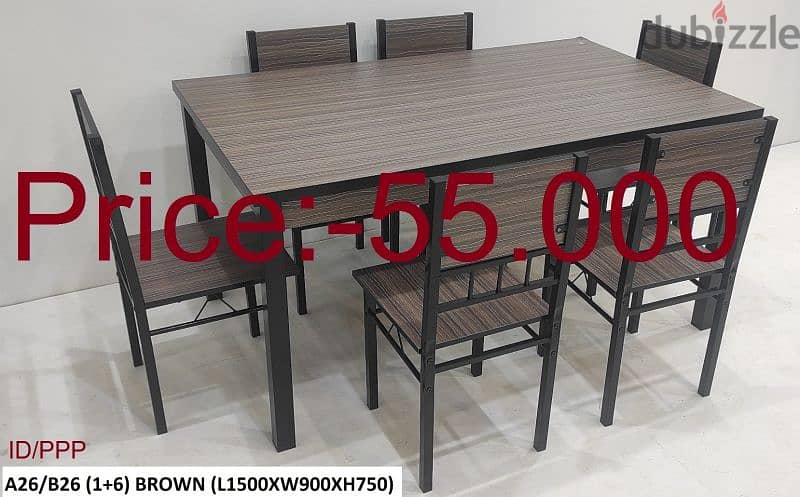 dining Table Steel wooden 1+4 3