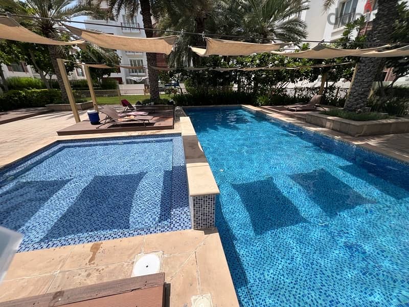 A semi-furnished apartment for rent in Al Mouj, two bedrooms 0