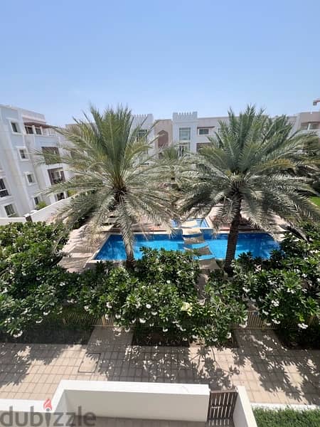 A semi-furnished apartment for rent in Al Mouj, two bedrooms 15