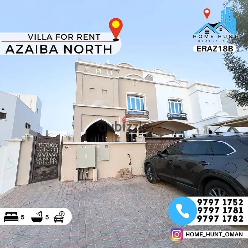 AZAIBA NORTH | STUNNING 5BR VILLA IN 18th NOVEMBER STREET 0