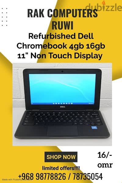 Dell Chromebook 4gb, 16gb @ 16 OMR 0