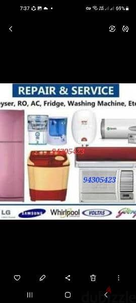 AUTOMATIC WASHING MACHINE REFRIGERATOR AC 0