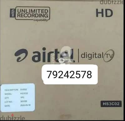 new HD Airtel setup box with tamil Malayalam telugu hindi sports