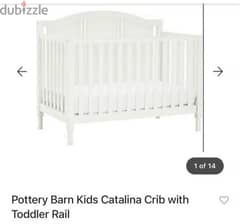 سرير لطفل حديث الولادة + خزانة جانبية من محل Pottery barn كالجديدة