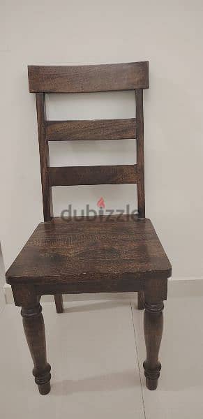 heavy wood dining table with 6 chairs 3