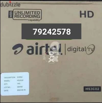 new Airtel HD receiver with Hindi Tamil malayalam Telugu sports