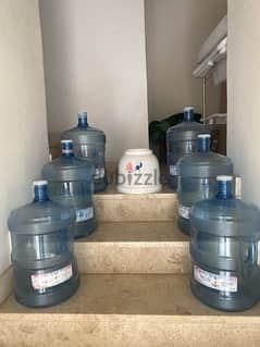 oasis water cans and 6 bottles