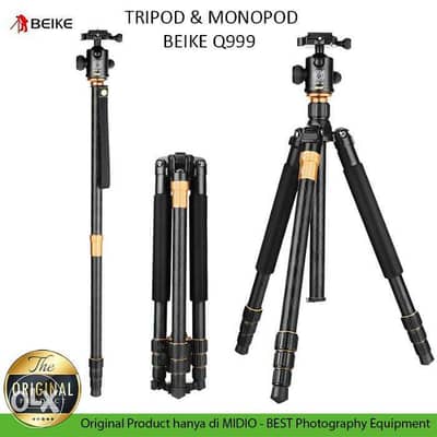 Beike Q666 Portable Professional Tripod Monopod + Ballhead for Cameras