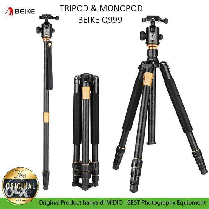 Beike Q666 Portable Professional Tripod Monopod + Ballhead for Cameras 0