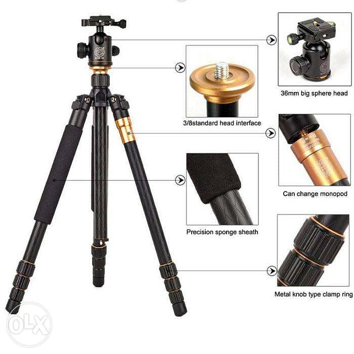 Beike Q666 Portable Professional Tripod Monopod + Ballhead for Cameras 1