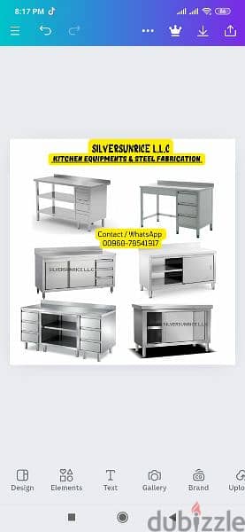 stainless steel kitchen equipments