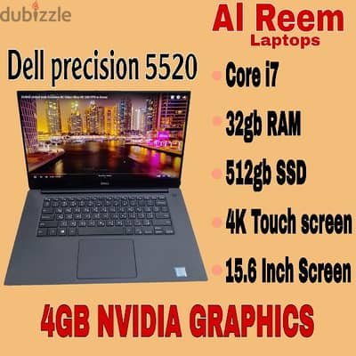 4gb NVIDIA GRAPHICS Core i7 32gb RAM 512gb ssd Touch screen