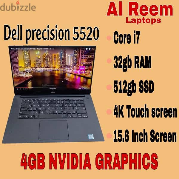 4gb NVIDIA GRAPHICS Core i7 32gb RAM 512gb ssd Touch screen 0