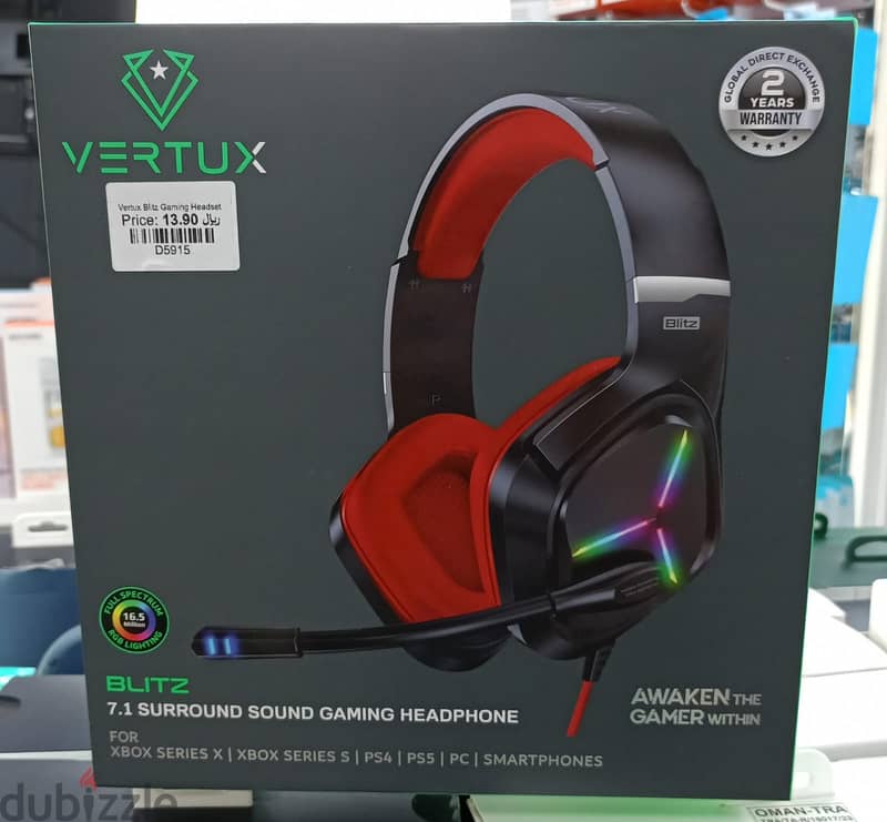 Vertux Blitz 7.1 Surround Sound Gaming Headphones 0