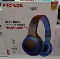 Promate Deep Bass Over- Ear Wireless Headphones 0