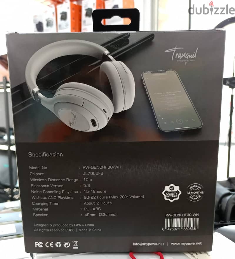 Pawa Tranquil ANC Wireless Headphones - Brand New 1