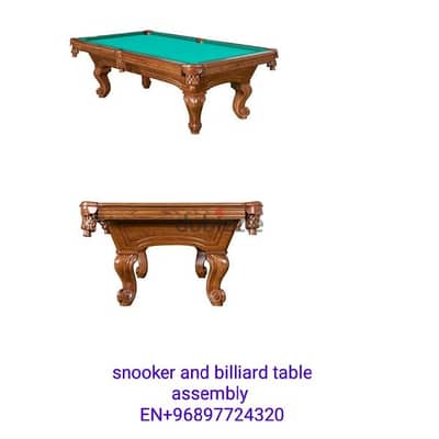 snooker and billiard table installation and maintenance work