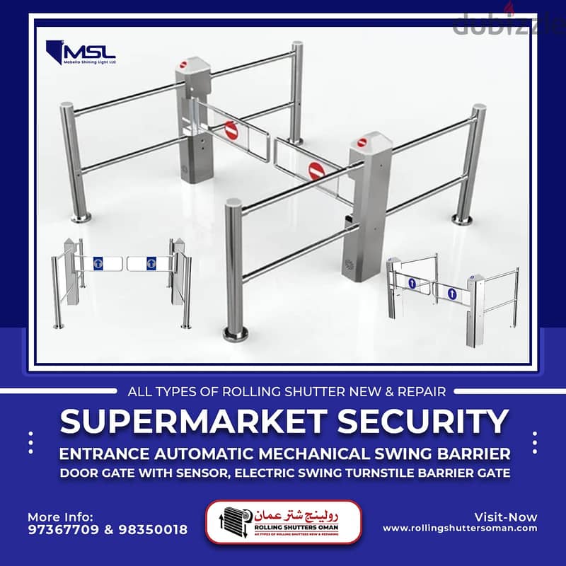 Automatic Mechanical Swing Barrier Door Gate with Sensor 0