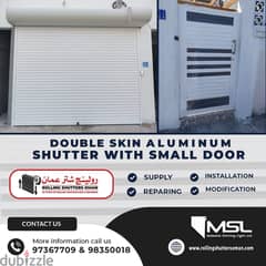 Double Skin Aluminum Automatic Rolling Shutter with Small Door