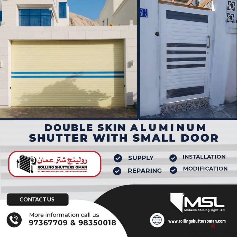 Double Skin Aluminum Automatic Rolling Shutter with Small Door 1