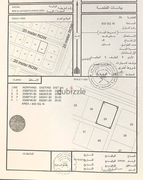 ارض سكنيه ولاية نخل مربع باب الظفور 0