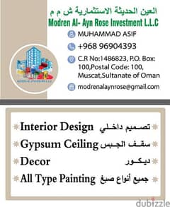 we do all type of painting work ,interior designing and gypsum board,