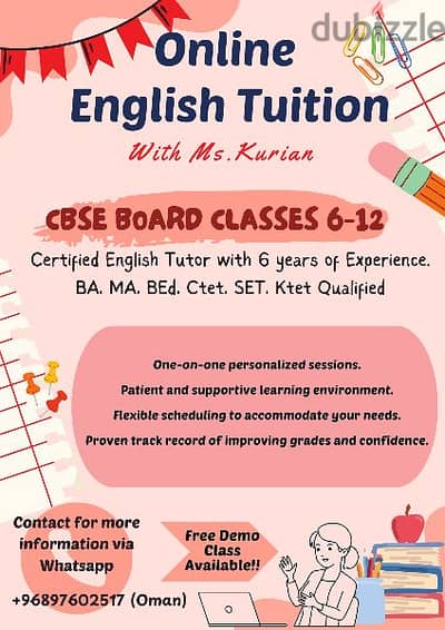 Contact for Online English Tuition for CBSE 6 - 12