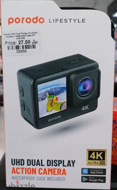 Porodo UHD Dual Display 4K Action Camera + Waterproof Case (NEW)