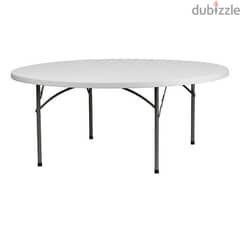 2 round folding tables 0