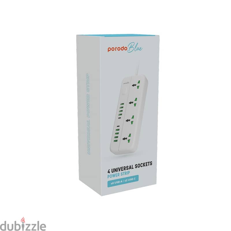 Porodo Blue 6/4 Universal Sockets Power Strip 5