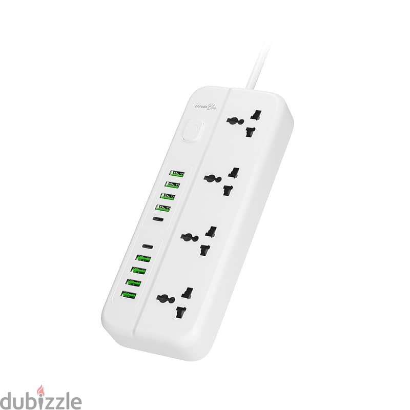 Porodo Blue 6AC/4AC Universal Sockets Power Strip 6