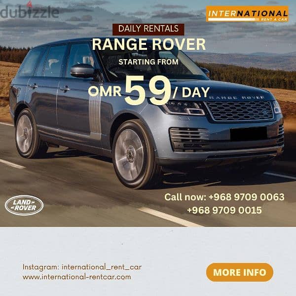 Range rover for Rent Daily Weekly and Monthly 0