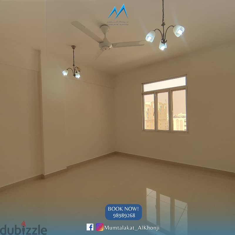 Beautiful flat nxt to Khuwair Square & Park,FREE MAINTENANCE, SPLIT AC 3