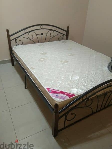 2 Single Steel Cots with Mattress, Royal glass dinning table 3