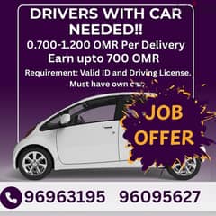 DRIVERS WITH CAR WANTED!!