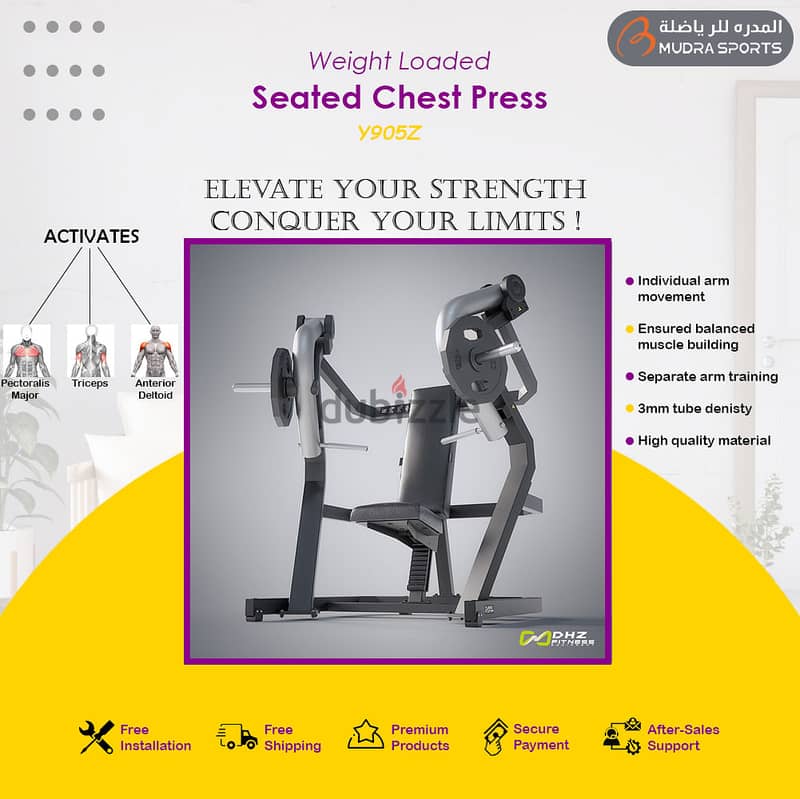 Dhz Fitness Y905Z Weight Loaded Chest Press 0