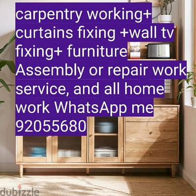 carpenter/furniture,IKEA fix repair/curtain,TV fix in wall/drilling