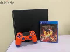 ps4 slim 500Gb 1 joystik 1 game 70 omr