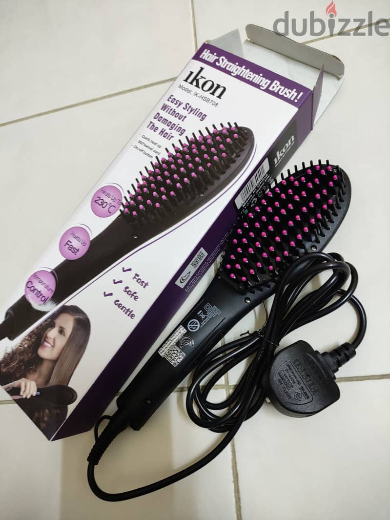 IKON BRAND - HAIR BRUSH STRAIGHTENER 1