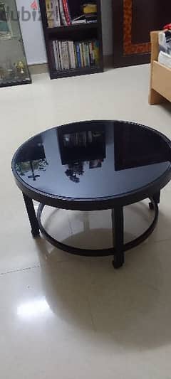 glass top side table