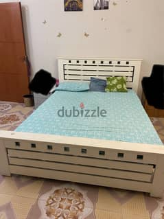 King size bed for sale with mattress and side tables