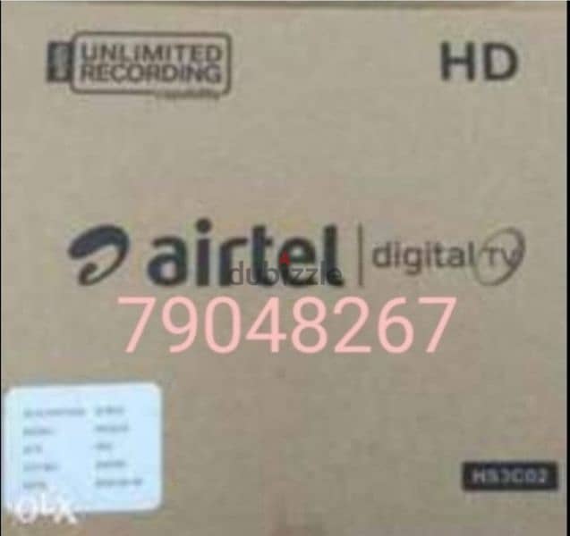 airtel digital receiver with recharge Tamil malayalam Hindi telgu 0