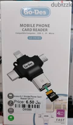 Godes 4in1 Mobile Phone Card Reader DK101