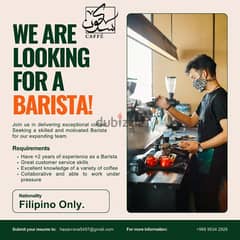 Looking for a Filipino male Barista