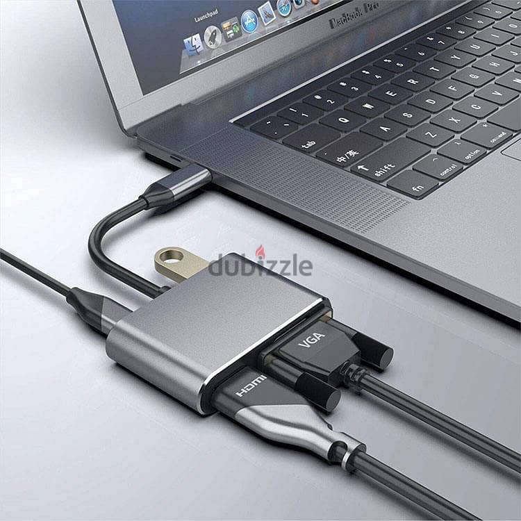 تحويلة 4 في 1 - 4in1 Type-C to HDMI, VGA, USB3.0 + TYPE-C 4