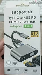 تحويلة 4 في 1 - 4in1 Type-C to HDMI, VGA, USB3.0 + TYPE-C 8