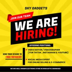 Need Staff ! Professional Social Media Expert (Ecommerce Sales Expert)