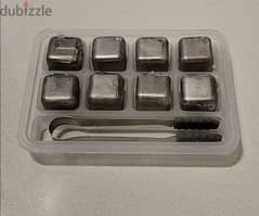 8pcs Pure Stainless Steel Quick Freeze Ice Cube With Clip,